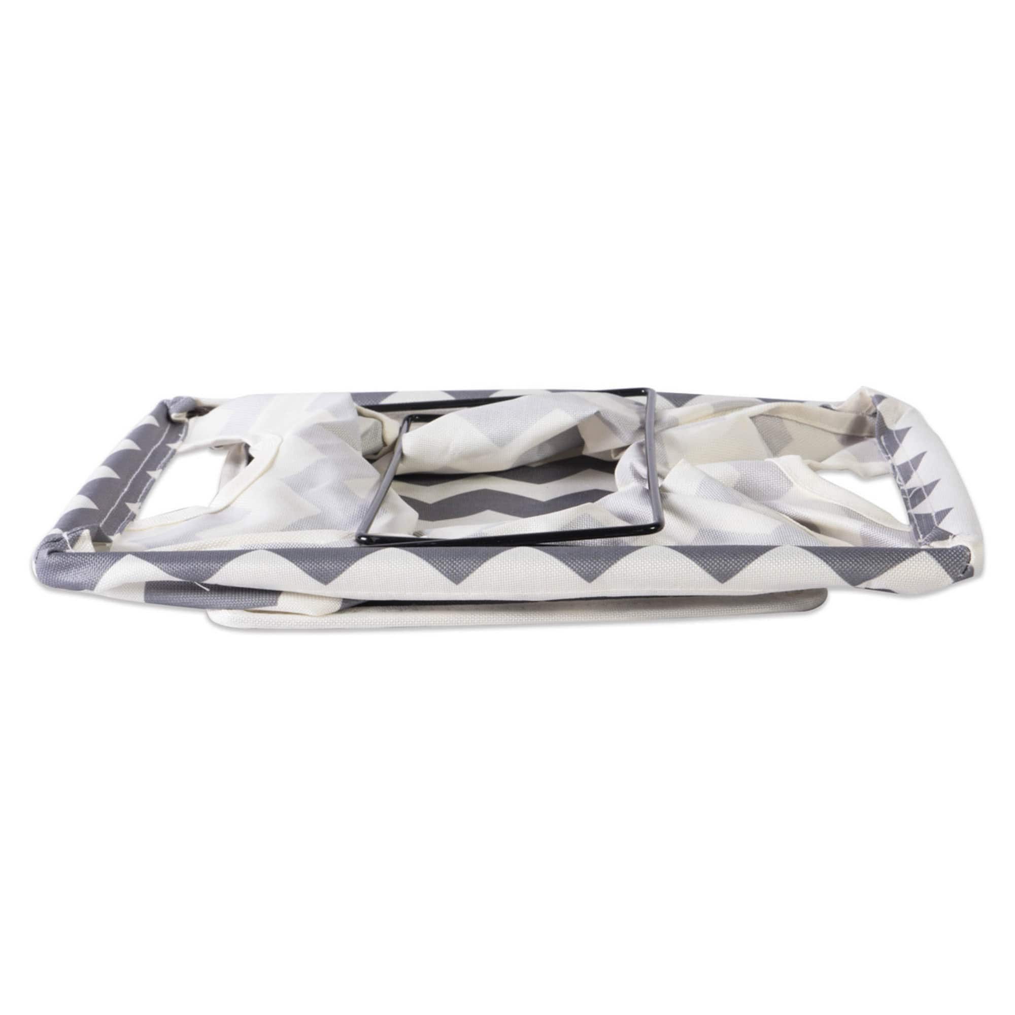 DII® Small Gray Chevron Trapezoid Fabric Bin